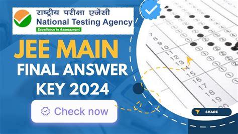 jee mains answer key 2024 release date
